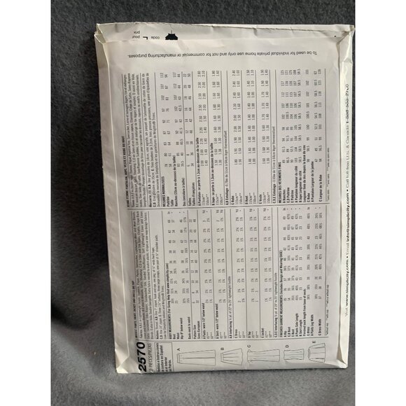 Simplicity 2570 Womens Dress Shirt Pants Pattern H5 Sizes 6-14 - uncut - Picture 2 of 2